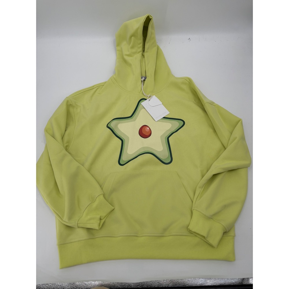 Aelfric Eden Star Avocado Graphic Hoodie Lime Green Yellow Mens Medium New